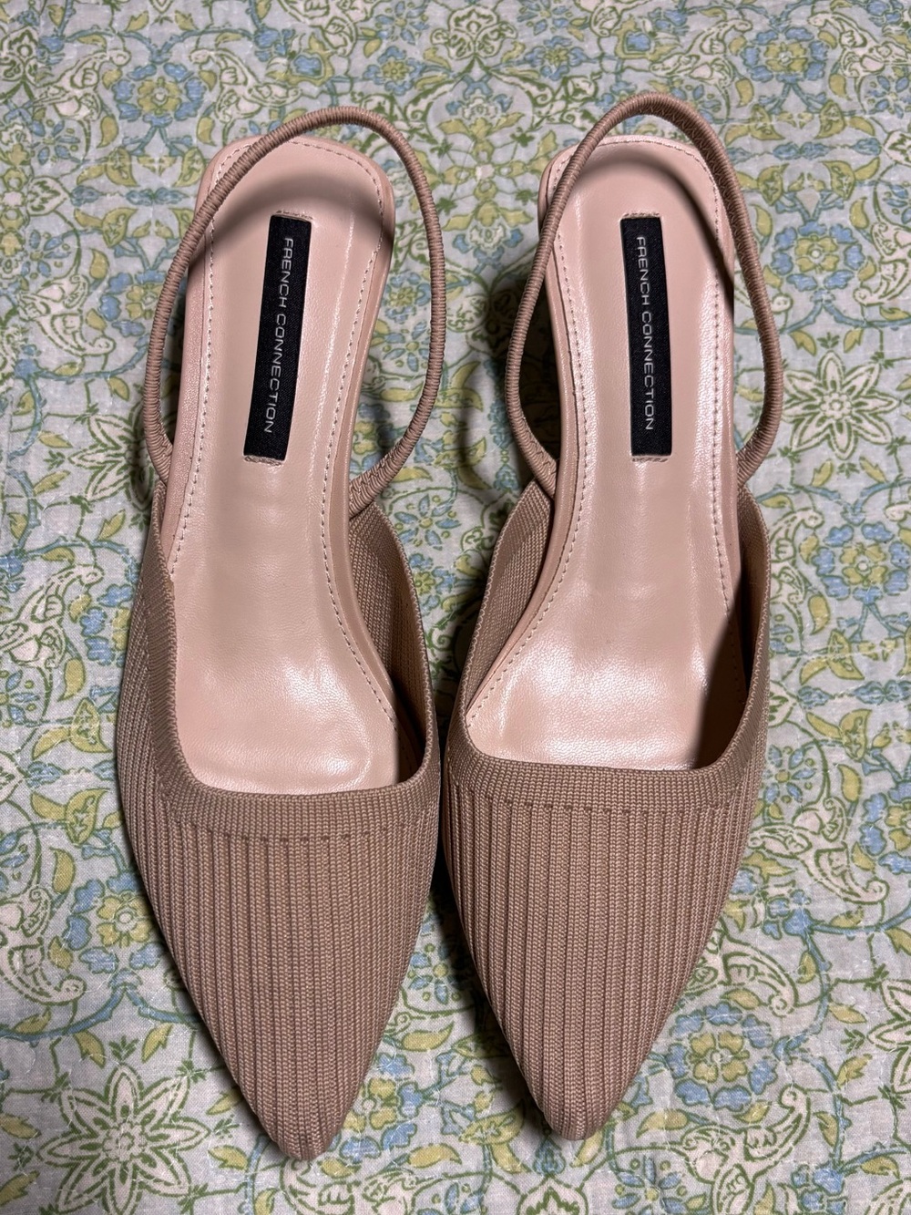 French Connection Taupe Pointed Slingback Pumps